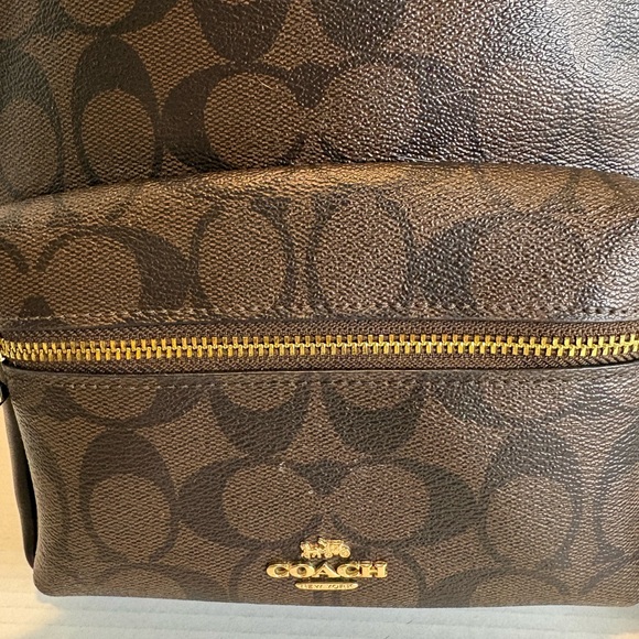Coach Brown Signature Logo Mini Backpack with Gold Hardware - Picture 3 of 9